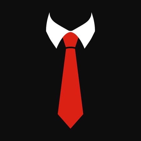 Logo officieux de Tricot : un col blanc et une cravate rouge