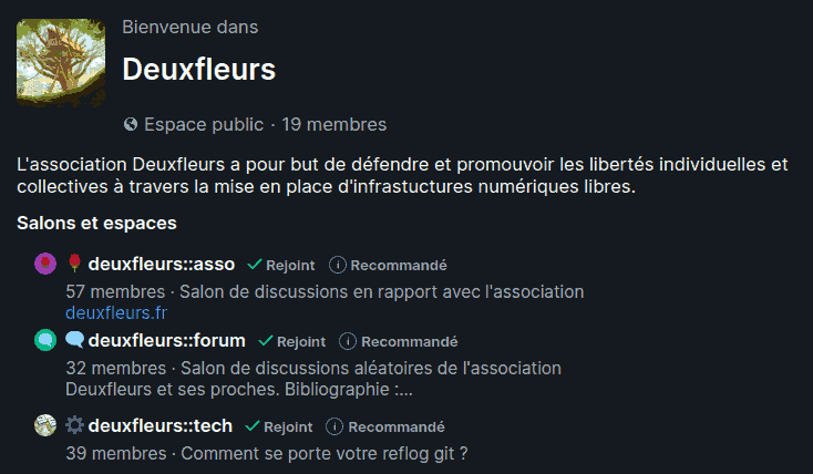 Principaux salons Matrix de Deuxfleurs